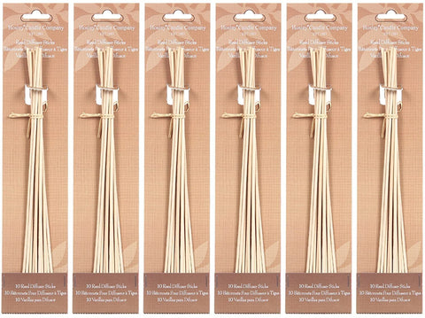 Hosley 9 Inch Long Rattan Diffuser Reeds Set of 6 Packages Total 60 Reeds