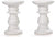 Hosley Set of 2 Ceramic White Pillar Candle Holders 6 Inch High
