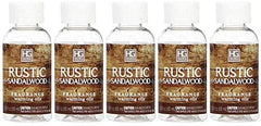 Hosley Box of 5 Piece Rustic Sandalwood Highly Scented Warming Oils 55 Milliliter 1.86 Fluid Ounce Each