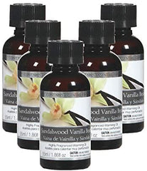 Hosley Sandalwood Vanilla Bean Highly Scented Fragrance Warming Oils, Box of 5, 55 ml 1.86oz ea