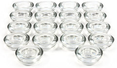 Hosley Set of 18 Clear Glass LED Tealight Holders 3 Inch Diameter