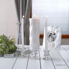 Hosley 11.5 inch High, White Wedding Unity Candle Set