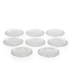 Hosley Set of 8, Clear Glass Pillar Candle Plates