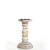 Hosley 8 inch High, Distressed White Wash Wood Pillar Candle Holder
