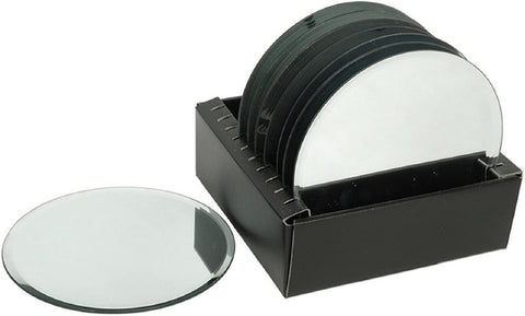 Hosley Set of 10, 8 inch Diameter, Glass Mirror Round Pillar Candle Plates