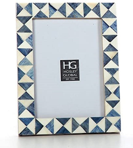 Hosley Indigo Geo Resin Blue Hue Tabletop 5 x 7 Picture Frame
