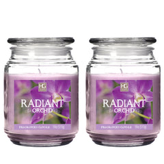 Hosley Set of 2, 18 oz. Radiant Orchid Fragrance Jar Candles