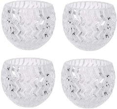 Hosley Set of 4, 3.78 inch Diameter, Clear Glass Tealight Candle Holders