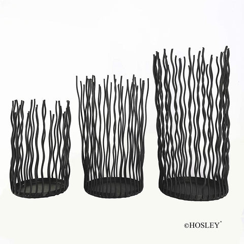 Hosley Set of 3, 11 inch High Pillar Candle Holders