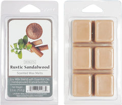 Hosley Set of 6 Rustic Sandalwood Scented Wax Cubes/Melts - 2.5 oz Each