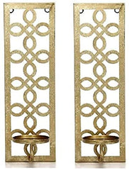 Hosley Set of 2 Gold Metal Wall Sconce 16.5 Inch High