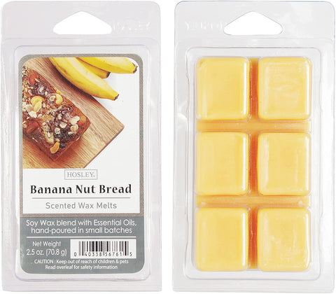 Hosley Set of 6 Banana Nut Bread Scented Wax Cubes/Melts - 2.5 oz Each
