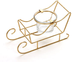 Hosley 5.5 Inch Long Sleigh Tea Light LED Candle Holder