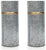 Hosley Set of 2 Galvanized Vases with Gold Rim Ideal Floral Vase for Farmhouse Kitchen Decor