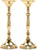 Hosley Set of 2 Gold Metal Pillar Candle, Taper Holders. 10 Inch High