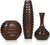 Hosley Set of 3 Carved Wood Vases Small 6 Inch Medium 8 Inch and Tall 12 Inch High