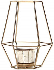 Hosley 7 Inch High Lantern with Metallic Gold Glass