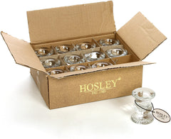 Hosley Set of 12 Glass Taper Candle Holders 2.5 Inch High