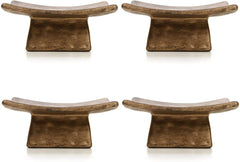 Hosley Set of 4, Square Ceramic Incense Cone or Pillar Candle Holders