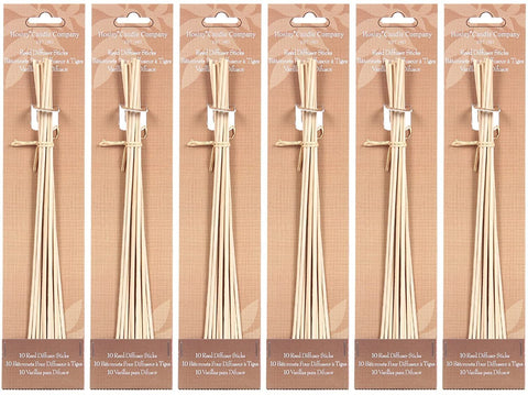 Hosley 9 Inch Long Rattan Diffuser Reeds Set of 6 Packages Total 60 Reeds
