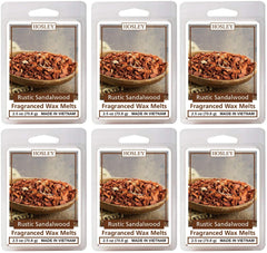 Hosley Set of 6 Rustic Sandalwood Wax Cubes Melts Tarts 2.5 Ounces Eac