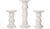 Hosley Set of 3 Ceramic White Pillar Candle Holders Two 6 Inch and One 9.5 Inch High