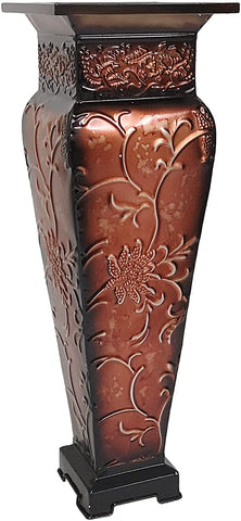 Hosley 21.25 Inch Tall Embossed Floor Vase Red