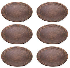 Hosley's Set of 6 Antique Bronze Color Pillar Candle Plates 4 Inch Diameter