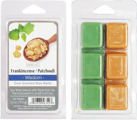 Hosley Set of 6 Frankincense Patchouli Scented Wax Cubes/Melts - 2.5 oz Each