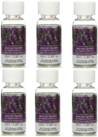 Hosley Box of 6 Premium Grade Concentrated Lavender Gardens Scented Warming Oil for Aromatherapy 25 ml