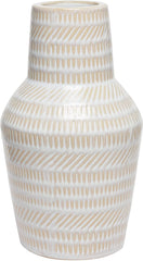 Hosley 9 Inch High Mid Century Modern Cream Ceramic Bottle Vase