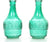 Hosley Set of 2 Green Glass Bottle 8.6 Inch High