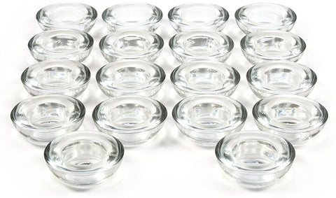 Hosley Set of 18 Clear Glass LED Tealight Holders 3 Inch Diameter
