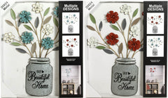 Hosley Set of 2 Metal Dimensional Wall Art-Red and Blue 2 colors Assorted 24" High