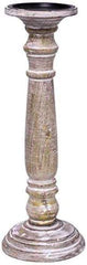 Hosley 14" High Wood Candlestick for Pillar Wax Candles/Flameless Candle