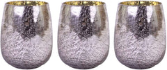 Hosley Set of 3 Silver Mercury Glass Tea Light Candle Holder 4.5" High