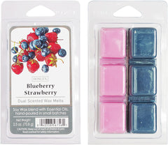 Hosley Set of 6 Blueberry Strawberry Scented Wax Cubes/Melts - 2.5 oz Each