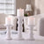 Hosley Set of 3 Ceramic White Pillar Candle Holders Two 6 Inch and One 9.5 Inch High