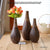 Hosley Set of 3 Brown Textured Ceramic Cute Bud Vase Set
