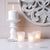 Hosley Set of 2 Ceramic White Pillar Candle Holders 6 Inch High
