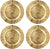 Hosley's Set of 4, Gold Plastic Decorative Charger Plate- 11.75