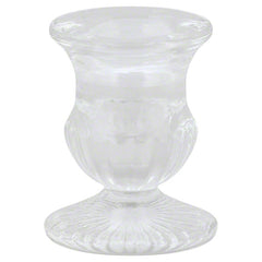 Hosley Set of 12, 2.5 inch High, Clear Glass Taper Candle Holders