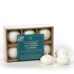 Hosley Set of 12 White Unscented Water Floating Mini Candle Discs- 1.6 Inch Diameter