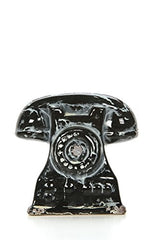 Hosley Mid-Century Black Ceramic Tabletop Phone