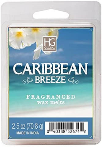 Hosley 2.5 Ounce Caribbean Breeze Wax Cubes Infused with Essential Oils