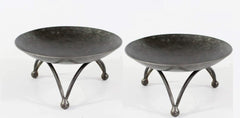 Hosley Set of 2, 6 inch Diameter, Black Zinc Farmhouse Pillar Candle Holders