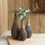Hosley Set of 3 Brown Textured Ceramic Cute Bud Vase Set