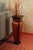 Hosley 21.25 Inch Tall Embossed Floor Vase Red