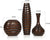 Hosley Set of 3 Carved Wood Vases Small 6 Inch Medium 8 Inch and Tall 12 Inch High