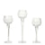 Hosley Set of 3 Clear Crackle Glass Tealight Holders 12 Inch, 10 Inch, 9 Inch